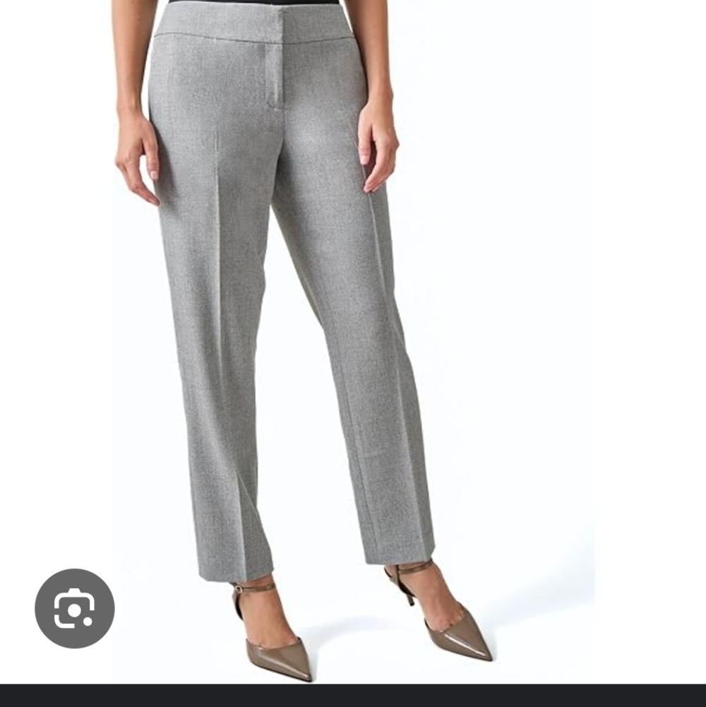 Kasper Stretch Crepe Mid-Rise Ankle Pants Size L Gray New Career  34x32